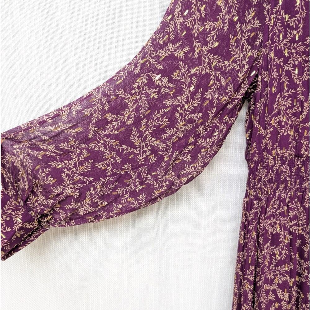 NWT Sézane Purple Robe Priscilla Floral Backless Midi Maxi Dress, size 40/L - Picture 7 of 11